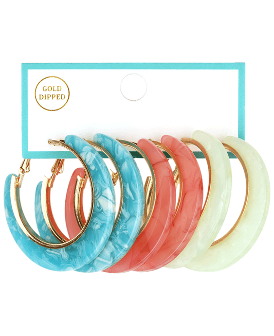 Acetate 3 Pair Hoop Earring