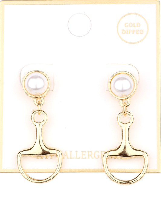 Metal Horse Bit Post Earring