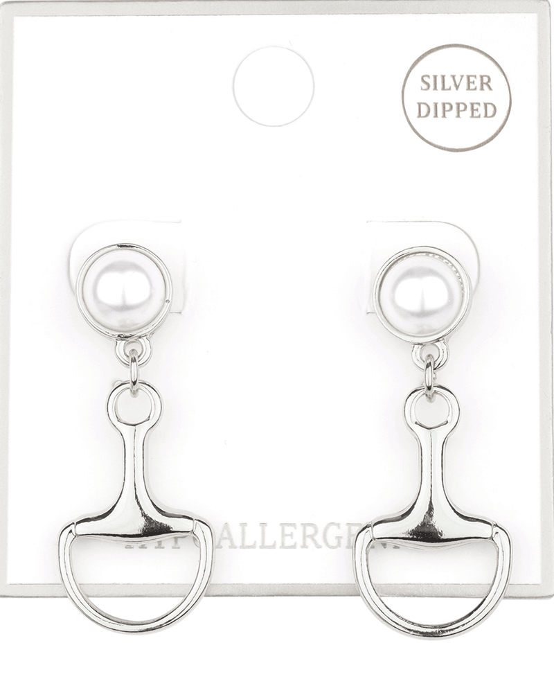 Metal Horsebit Post Earring