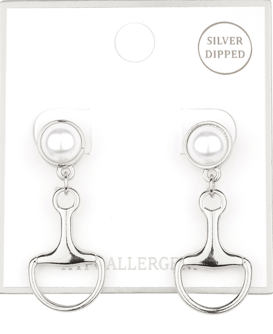 Metal Horse Bit Post Earring
