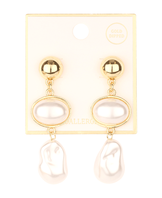 Mixed Pearl Post Earring