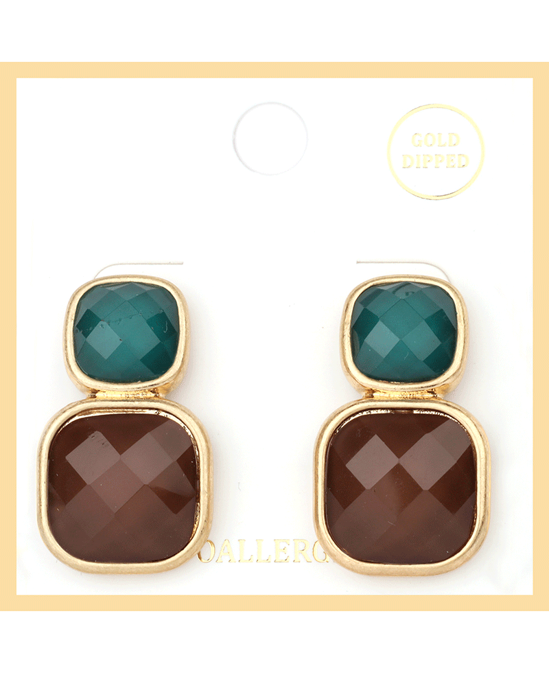 Epoxy Stone Post Earring