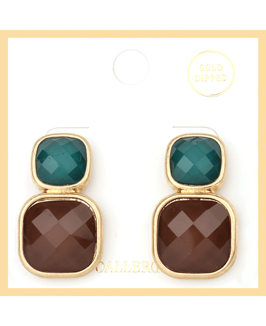Epoxy Stone Post Earring