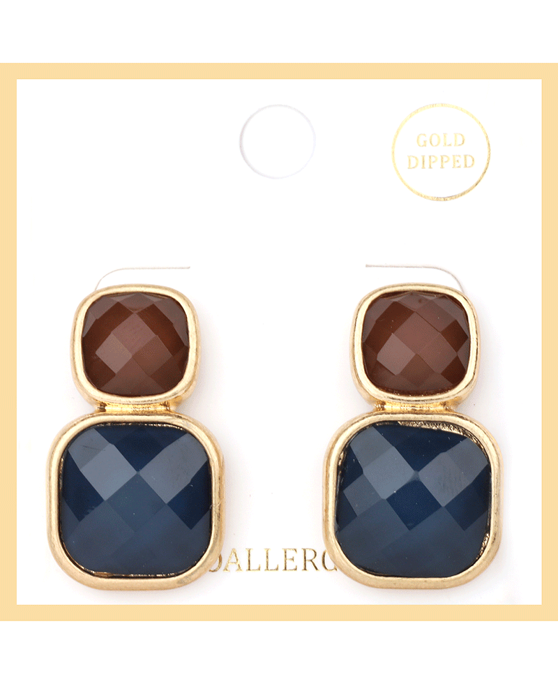 Epoxy Stone Post Earring