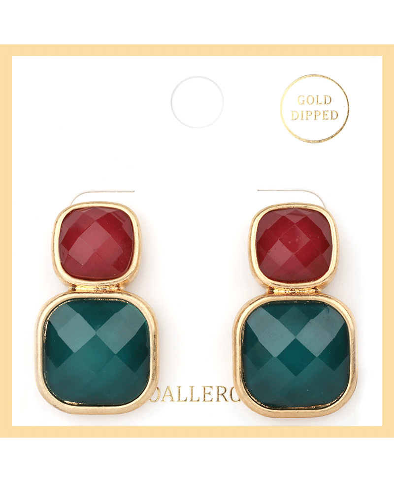 Epoxy Stone Post Earring