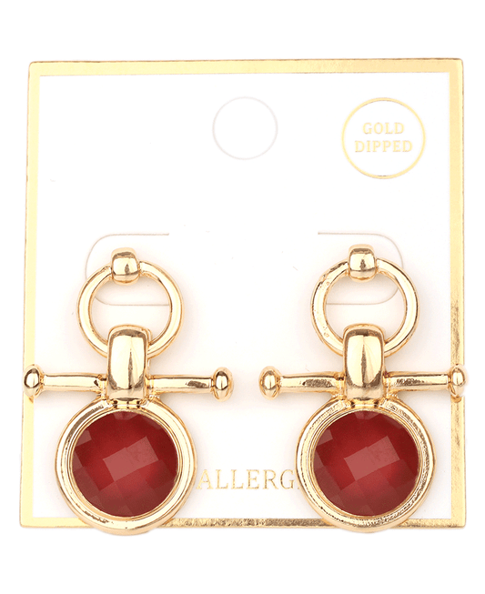 Metal Epoxy Stone Post Earring