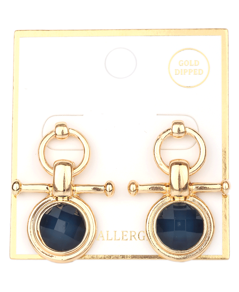 Metal Epoxy Stone Post Earring