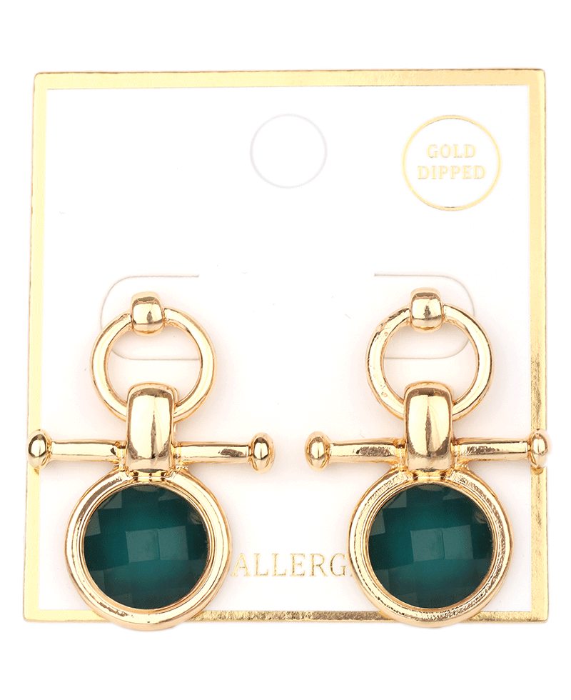 Metal Epoxy Stone Post Earring