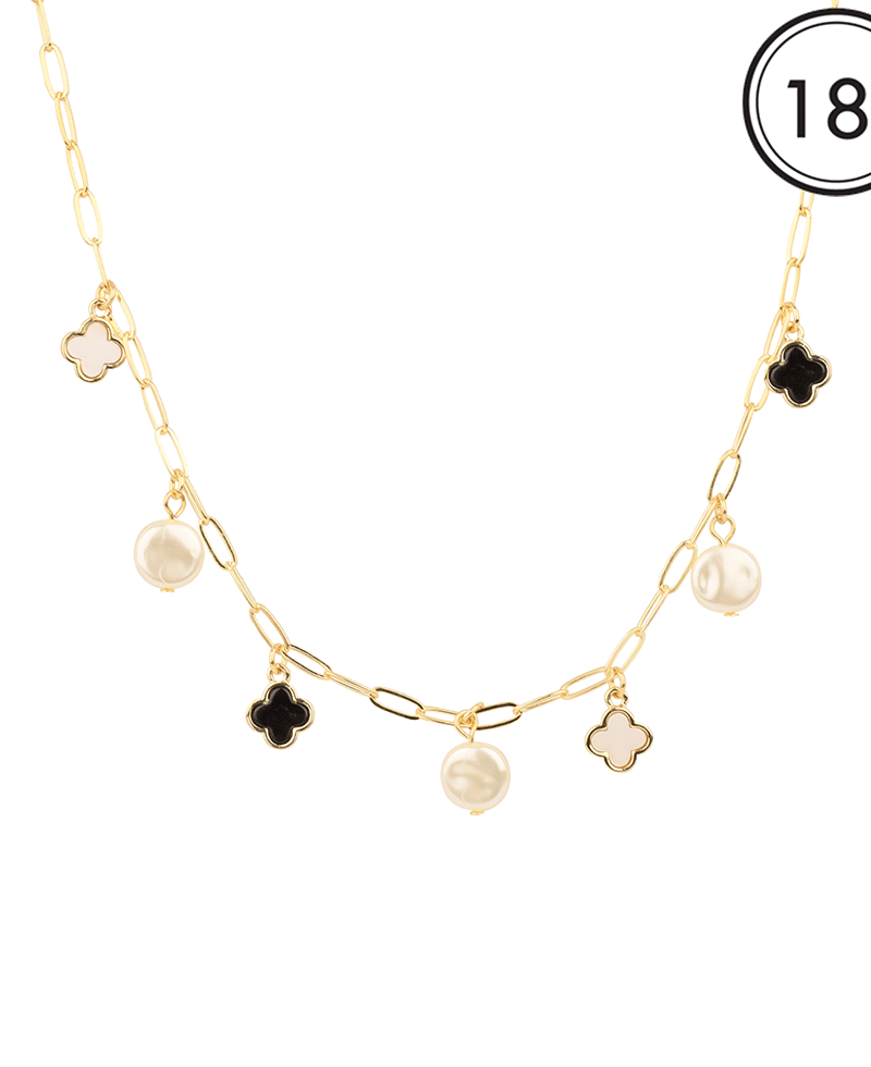 Mop & Clover Charm Short Necklace