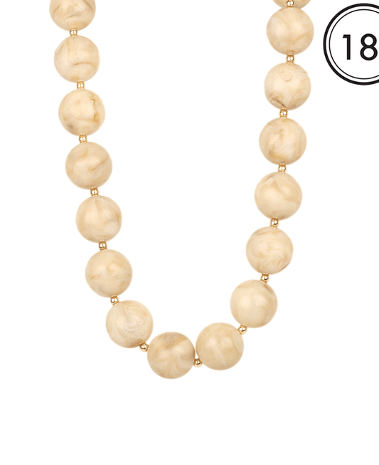 Marble Bead Short Necklace