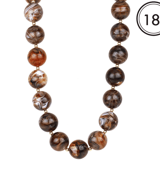 Marble Bead Short Necklace