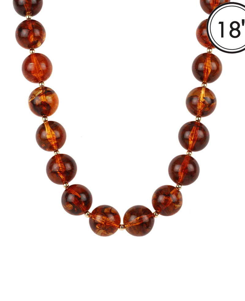 Marble Bead Short Necklace