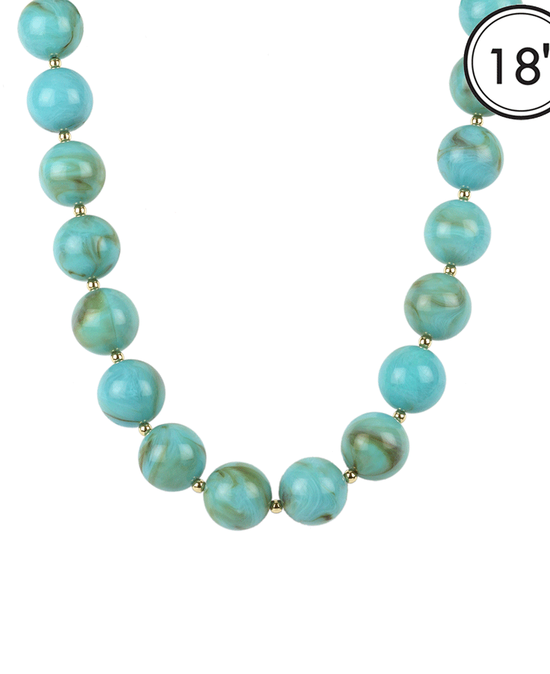 Marble Bead Short Necklace