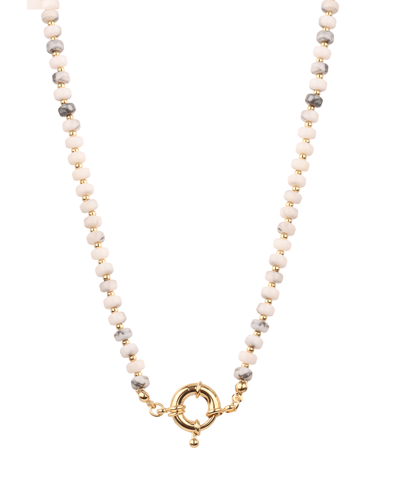 Marble Bead Short Necklace - 18"