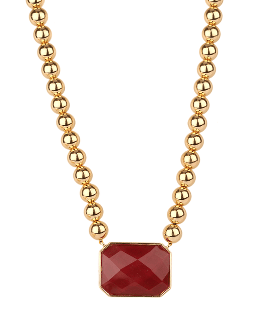 Epoxy Stone CCB Ball Necklace