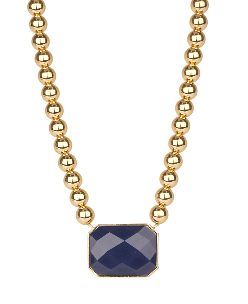 Epoxy Stone CCB Ball Necklace