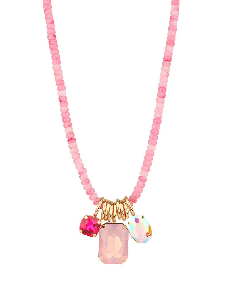 Epoxy Stone Marble Beads Necklace