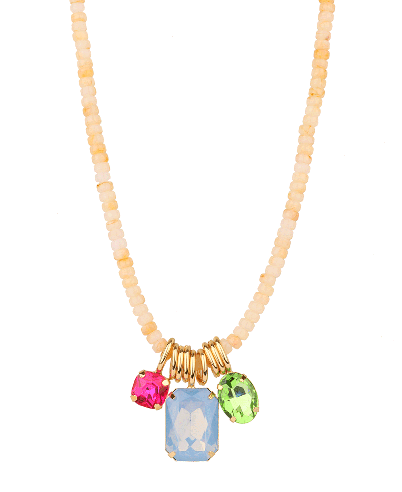 Epoxy Stone Marble Beads Necklace
