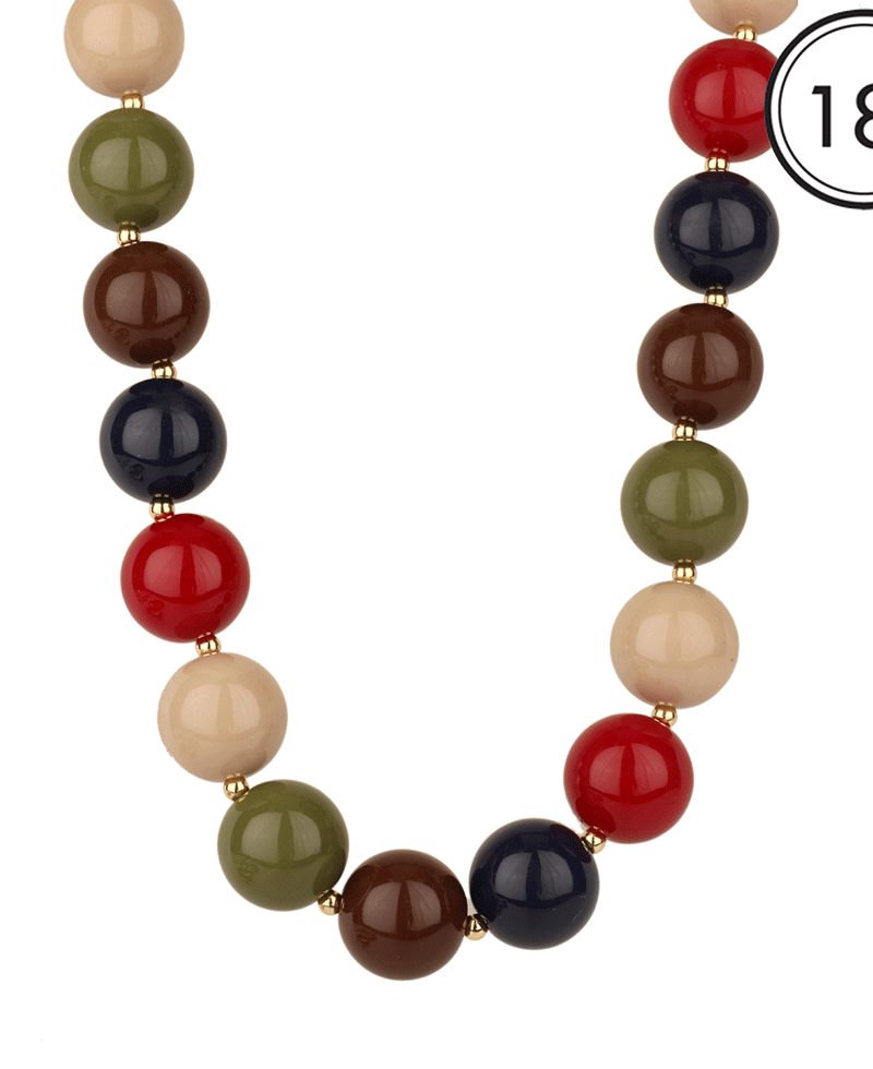 20mm Marble Bead Necklace - 18"