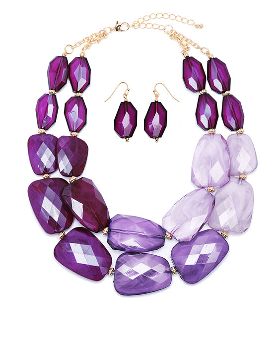 Bead Statement Necklace Set