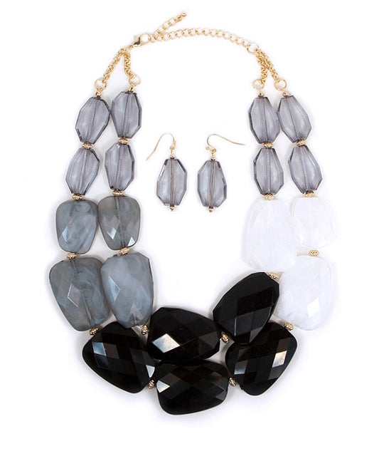 Bead Statement Necklace Set