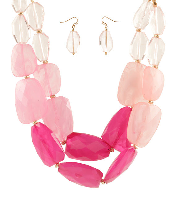 Bead Statement Necklace Set