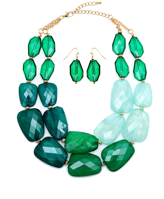 Bead Statement Necklace Set
