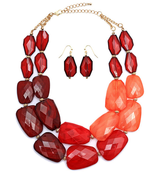 Bead Statement Necklace Set