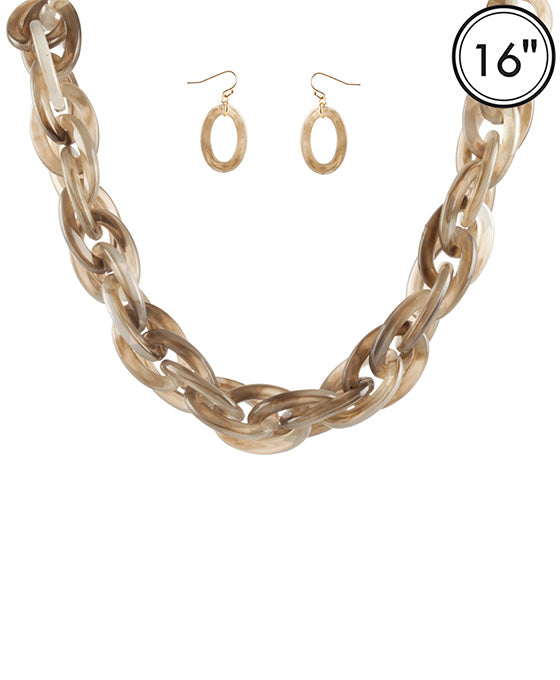 Acetate Link Necklace Set