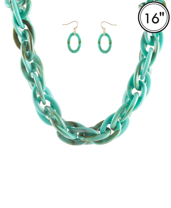Acetate Link Necklace Set