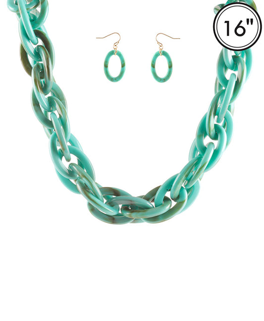 Acetate Link Necklace Set
