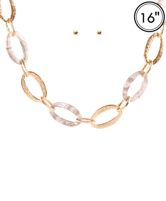 Acetate Metal Link Necklace Set