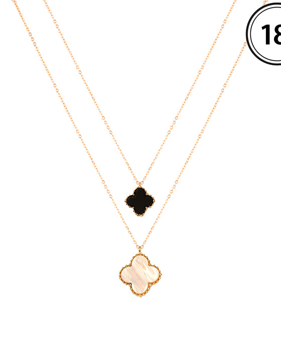 10mm & 15mm Shell Clover Pendant Necklace