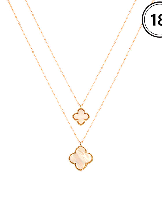 10mm & 15mm Shell Clover Pendant Necklace