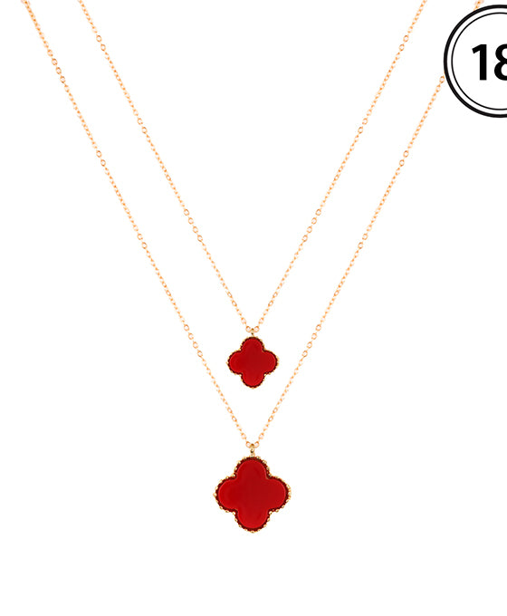 10mm & 15mm Shell Clover Pendant Necklace