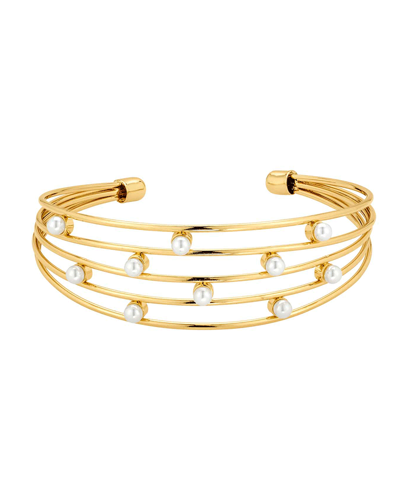 Metal w/ Pearl Cuff Bracelet