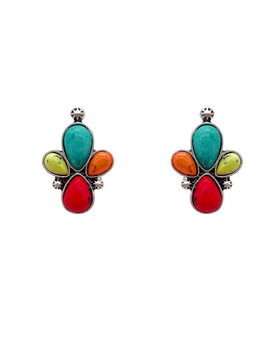 Turquoise Stone Stud Earring