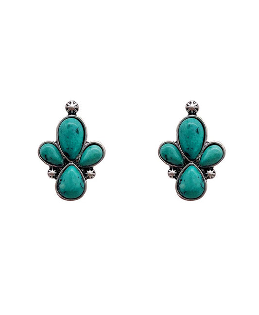 Turquoise Stone Stud Earring