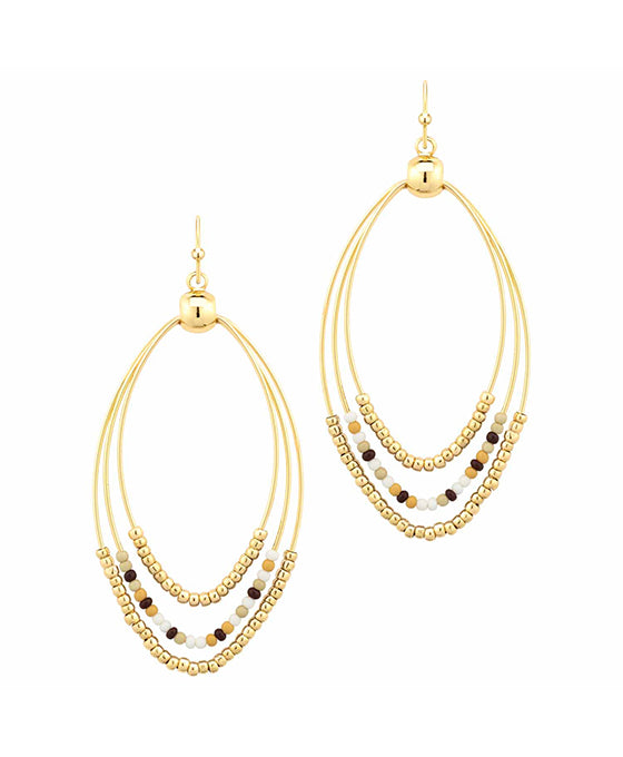 Triple Marquise w/ Beads Earring