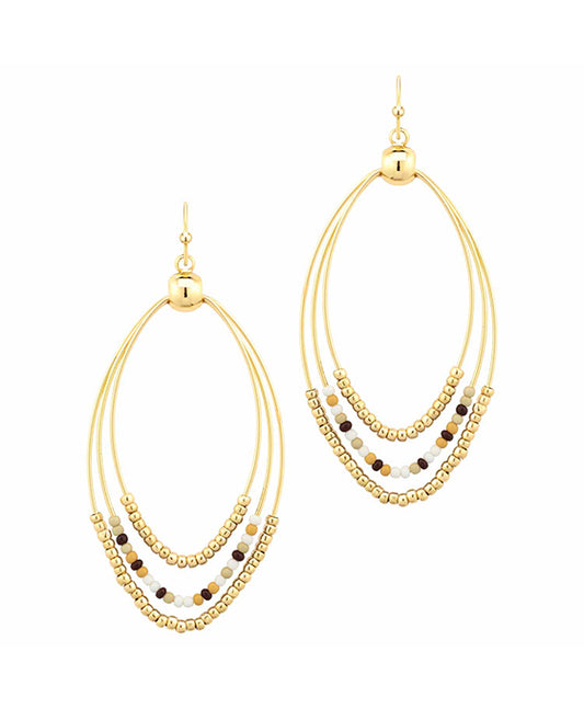 Triple Marquise w/ Beads Earring