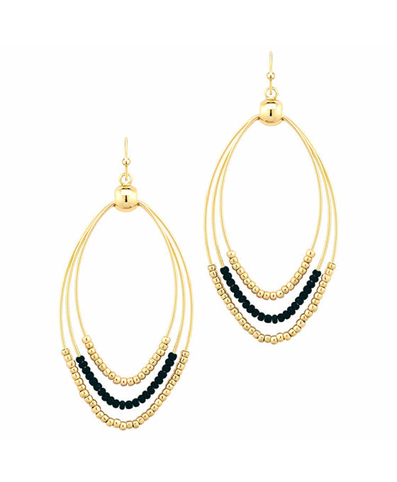Triple Marquise w/ Beads Earring