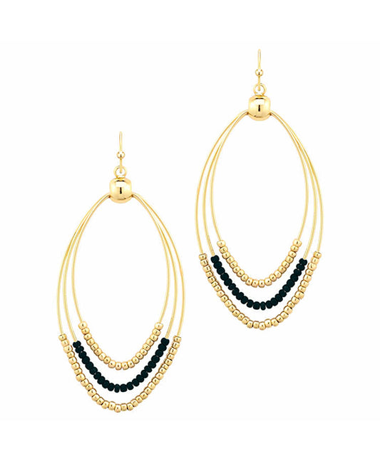 Triple Marquise w/ Beads Earring