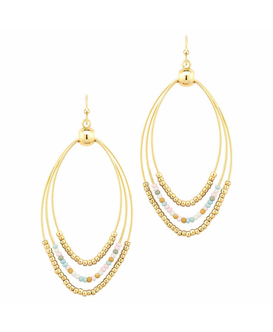 Triple Marquise w/ Beads Earring