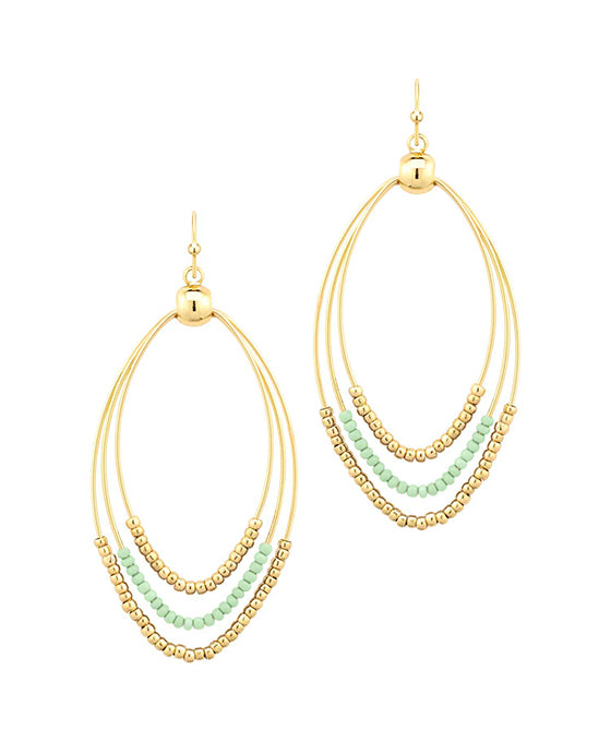 Triple Marquise w/ Beads Earring