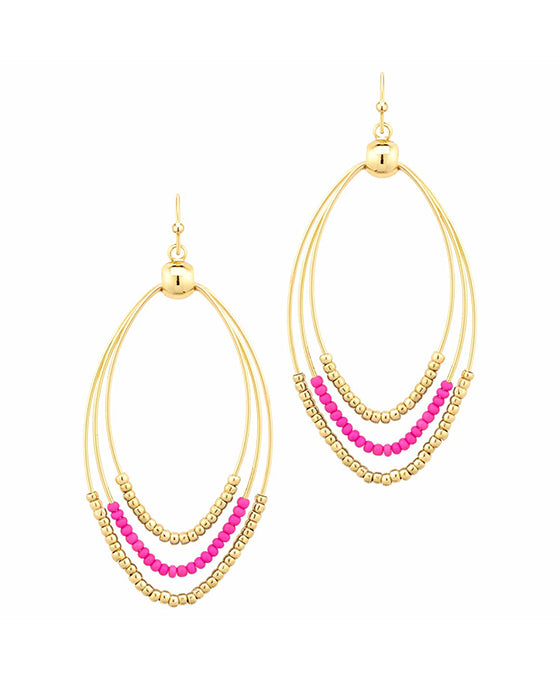 Triple Marquise w/ Beads Earring