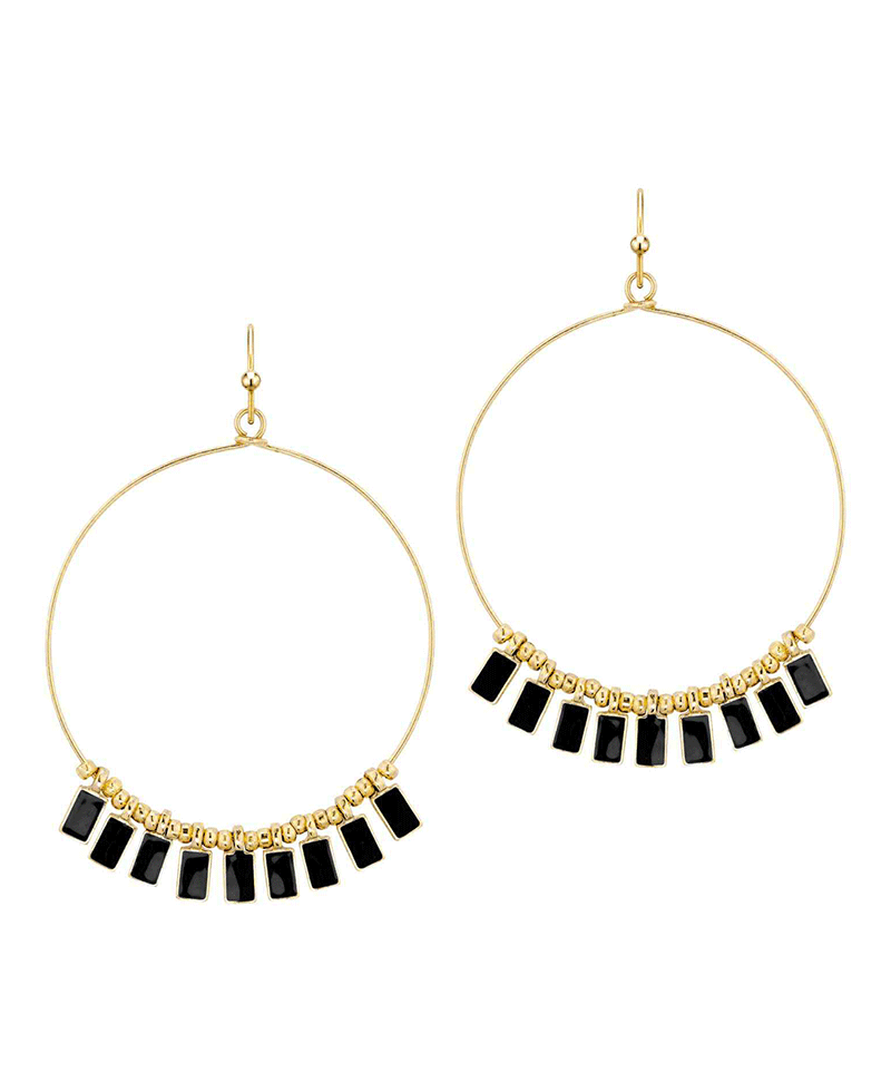 Circle w/ Epoxy Beads Earring