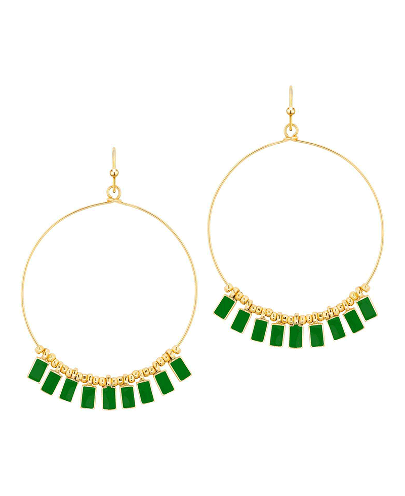 Circle w/ Epoxy Beads Earring