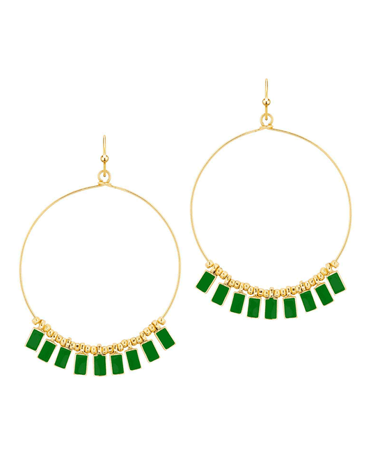 Circle w/ Epoxy Beads Earring