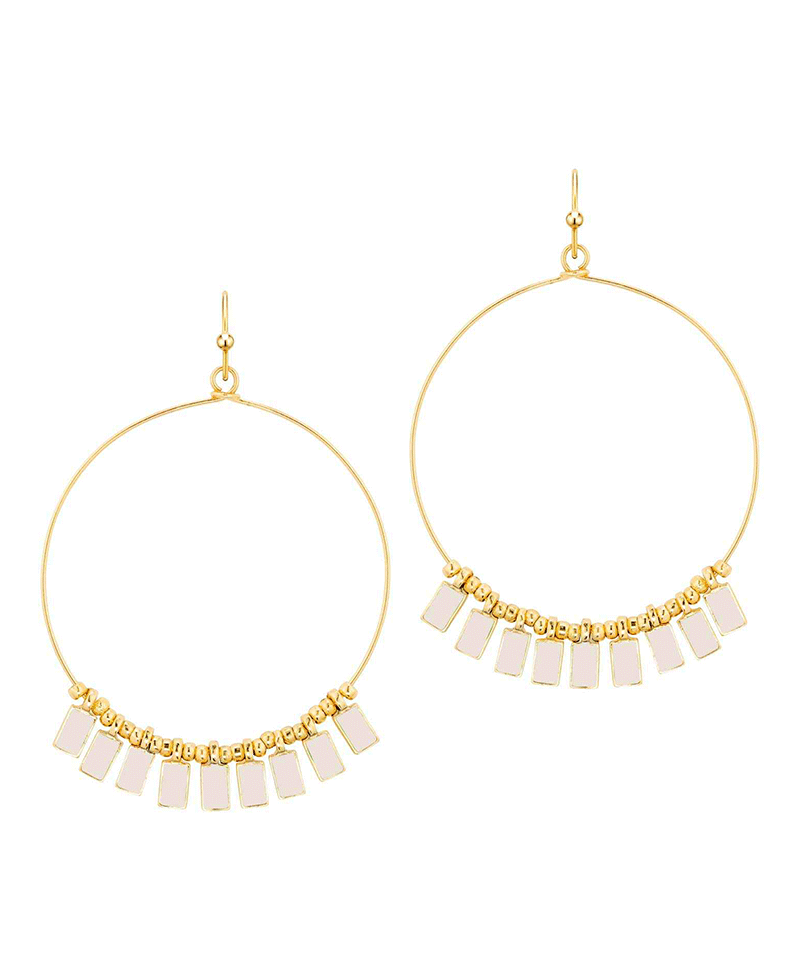 Circle w/ Epoxy Beads Earring