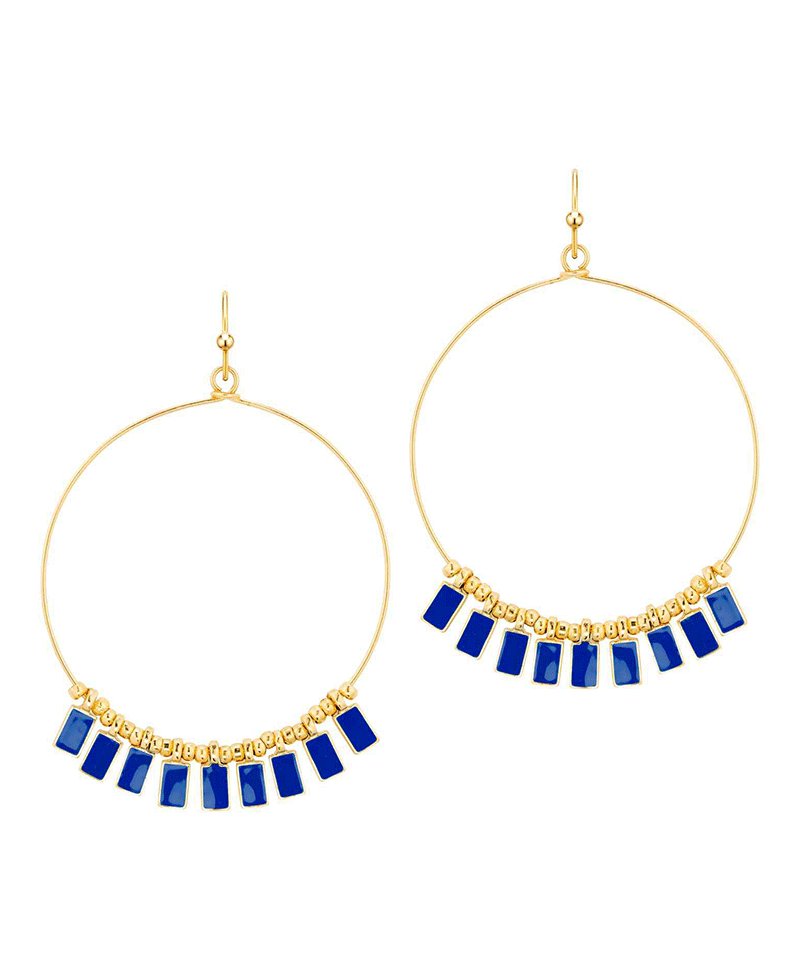 Circle w/ Epoxy Beads Earring